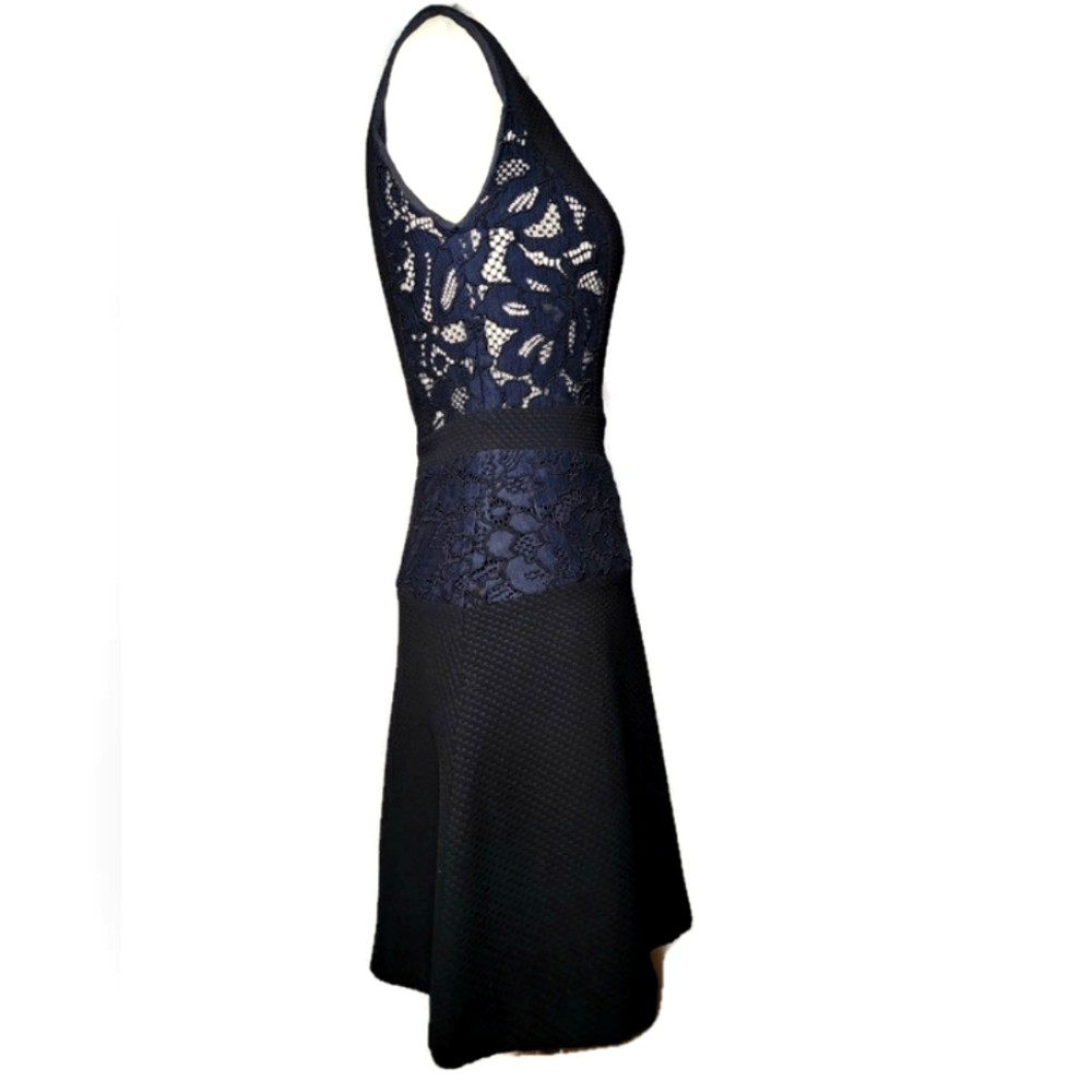 Sandro Paris Reda Black Sleeveless Lace Inset Dress Size 4 - Picture 4 of 10